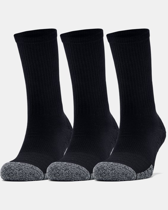 Under Armour Adult HeatGear® Crew 3-Pack Sokker Dame Sort / Grå | tuH6t4E4YHW