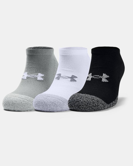 Under Armour Adult HeatGear® No Show 3-Pack Sokker Herre Grå / Hvide | 99O7KkiyJ4Y