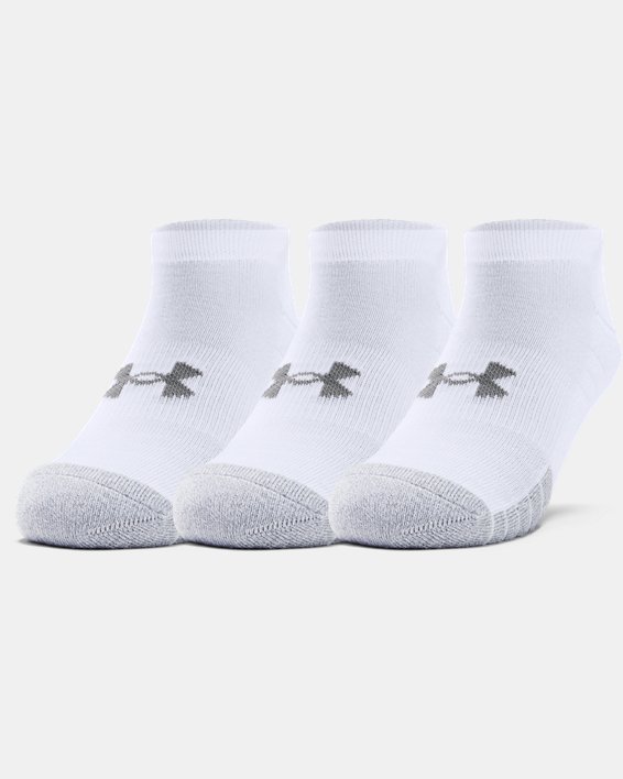 Under Armour Adult HeatGear® No Show 3-Pack Sokker Herre Hvide / Grå | sVWibhcUC2s