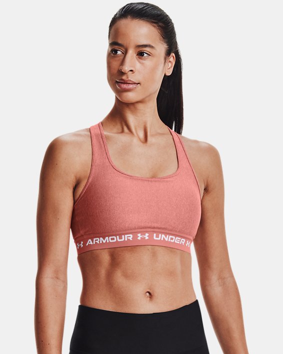 Under Armour Armour® Mid Crossback Heather Sports Bh Dame Lyserød Lyserød | 8gYLjnzPmmJ