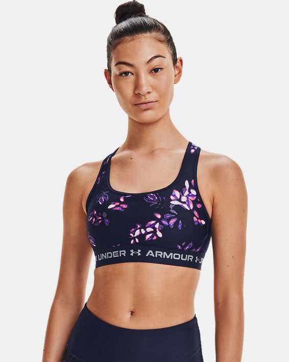 Under Armour Armour® Mid Crossback Printed Sports Bh Dame Mørkeblå / Lilla | bvaNN6nOWoU