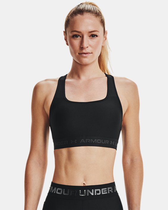 Under Armour Armour® Mid Crossback Sports Bh Dame Sort / Grå | AHzCVK2wr7U