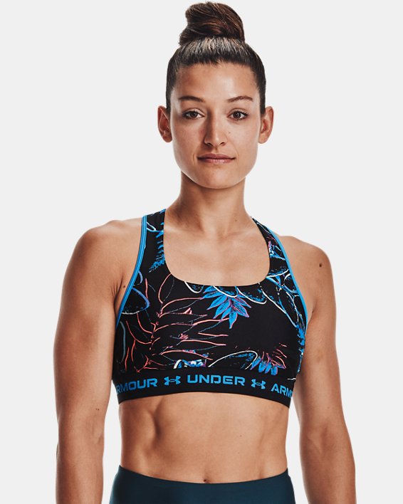 Under Armour Armour® Mid Crossback Sports Bh Dame Blå / Sort | DFBixOsZwSO