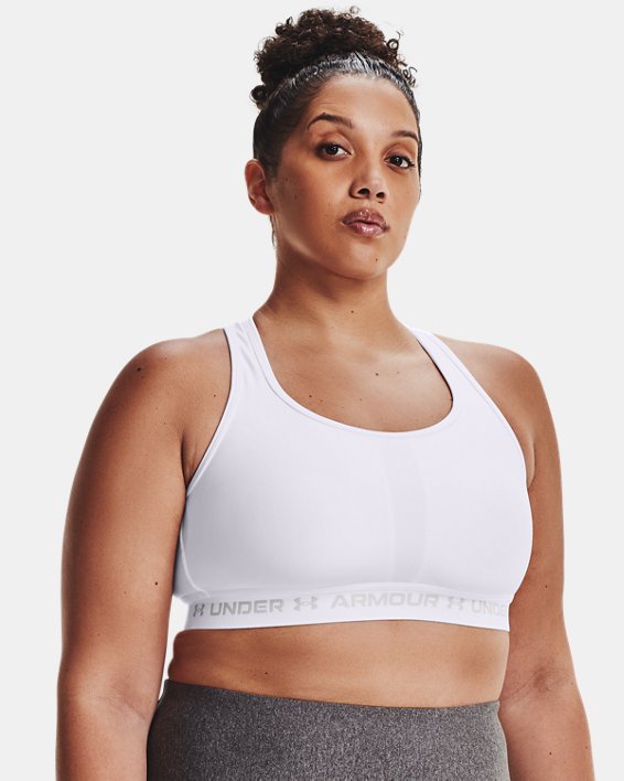 Under Armour Armour® Mid Crossback Sports Bh Dame Hvide / Grå | GJpSr4uUHi5