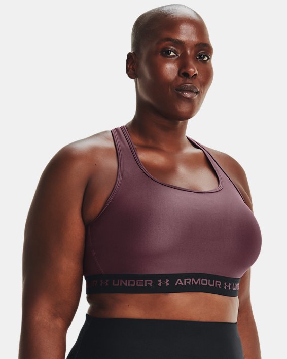 Under Armour Armour® Mid Crossback Sports Bh Dame Grå Lilla / Sort | LiuKXeMNHp2