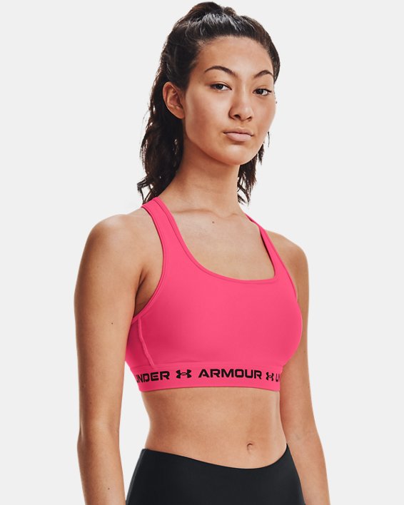 Under Armour Armour® Mid Crossback Sports Bh Dame Lyserød / Sort | riOaHeAbDl3