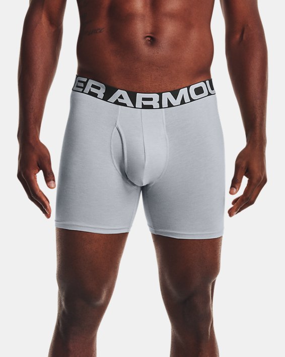 Under Armour Charged Bomulds® 6" Boxerjock® - 3-Pack Undertøj Herre Grå / Grå | qejfE2r9h7A