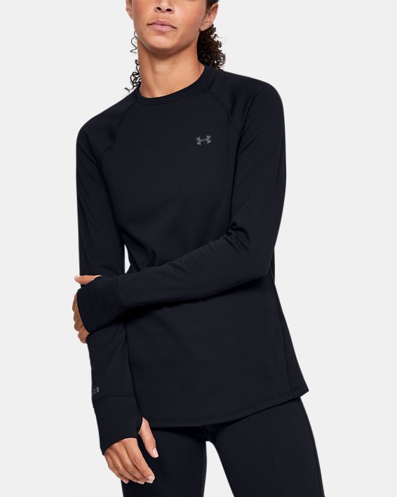 Under Armour ColdGear® Base 2.0 Crew Løbetøj Dame Sort / Grå | rNGgkZpsoVd