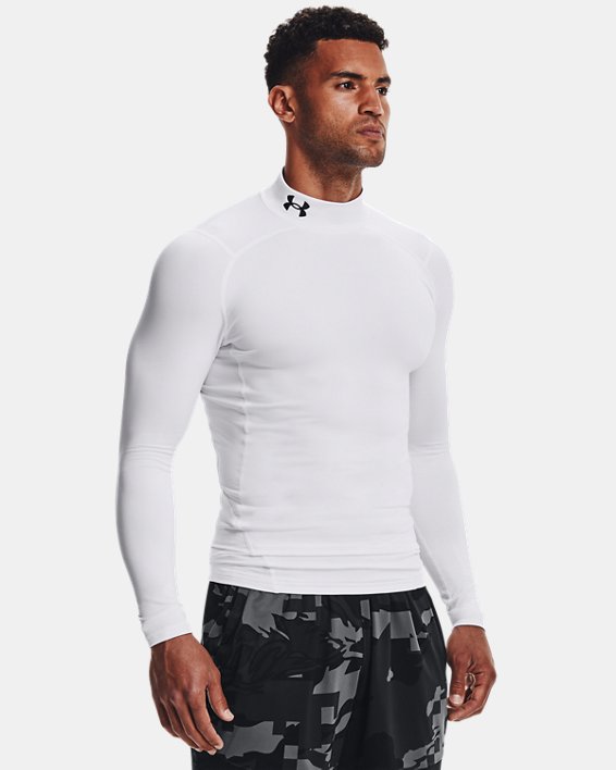 Under Armour ColdGear® Compression Mock Løbetøj Herre Hvide / Sort | hbQE4bQGkqF