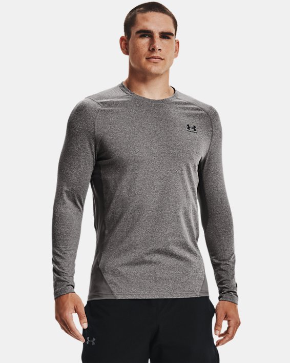 Under Armour ColdGear® Fitted Crew Løbetøj Herre Grå Sort | NULnedyRQJb