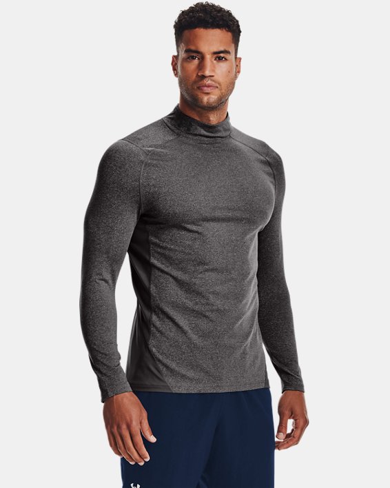 Under Armour ColdGear® Fitted Mock Løbetøj Herre Grå Sort | d2N3qoCSELn