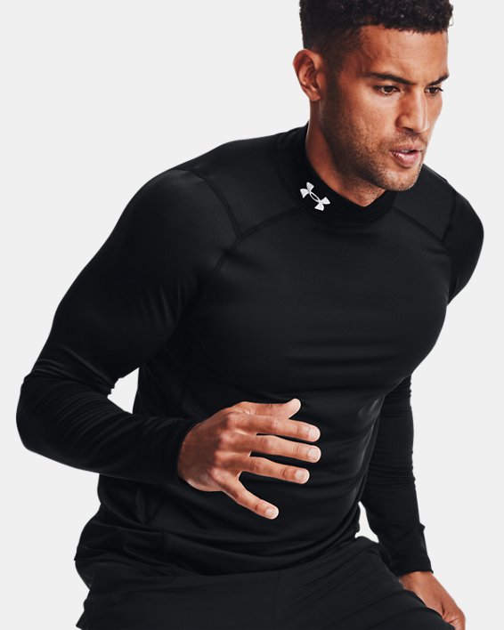 Under Armour ColdGear® Fitted Mock Løbetøj Herre Sort / Hvide | o1KU5xIVarM
