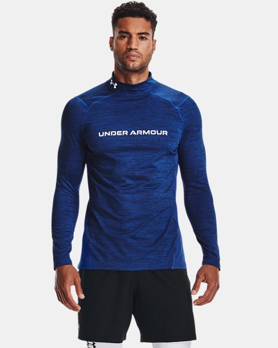Under Armour ColdGear® Fitted Twist Mock Løbetøj Herre Blå | qElsN6XG4tm