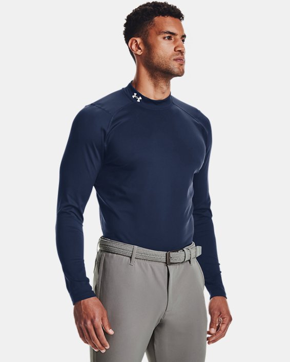 Under Armour ColdGear® Infrared Golf Mock Løbetøj Herre Metal Sølv | jJZQJylz5LR