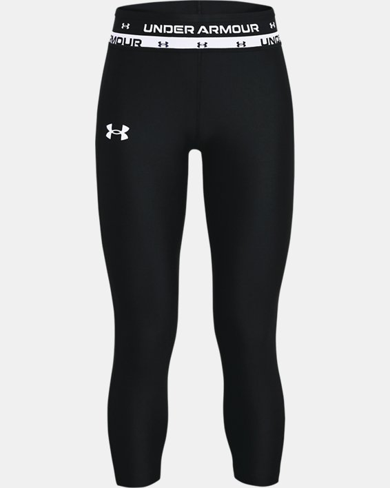 Under Armour HeatGear® Armour Crop Leggings Pige Sort / Hvide | fJKucKgZtrN