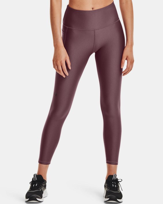 Under Armour HeatGear® Armour No-Slip Waistband Ankle Leggings Dame Grå Lilla / Sort | M6inxIGgUq5