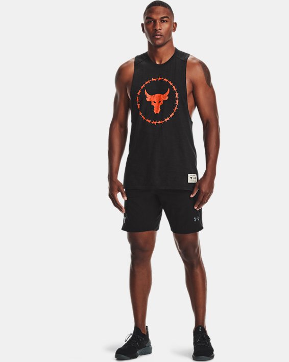 Under Armour Project Rock Charged Bomulds® Tank Top Herre Sort / Orange | zetnycvr1L9