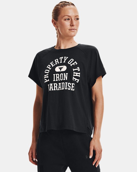 Under Armour Project Rock Property Of Løbetøj Dame Sort / Sort Hvide | xyzomZxgZkp
