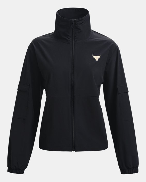 Under Armour Project Rock Woven Packable Sweatshirt Dame Sort / Hvide | UzDFswf5mrM