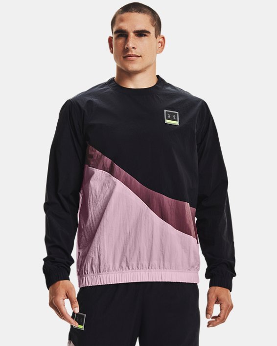 Under Armour UA 21230 Woven Crew Sweatshirt Herre Sort / Gul | xUsonaHXlSP