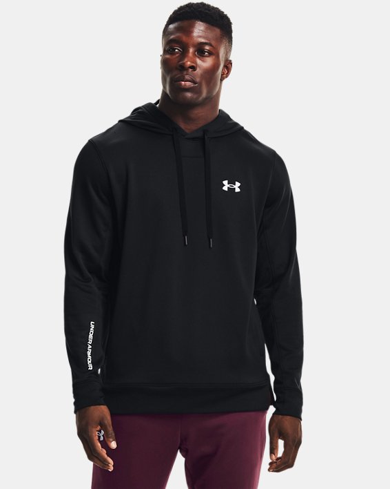 Under Armour UA Armour Terry Hættetrøje Herre Sort / Hvide | KeQIK3ro2cG