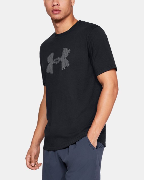 Under Armour UA Big Logo T-Shirt Løbetøj Herre Sort / Dyb Grå | ODNcGHR5Y2F