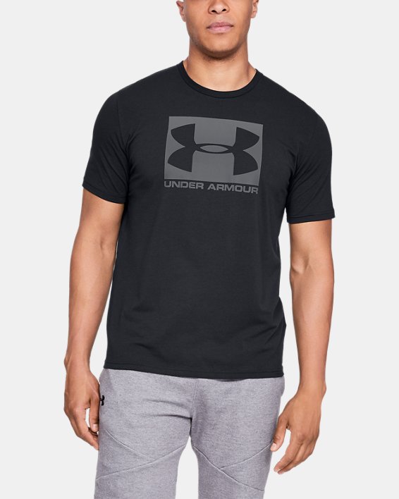 Under Armour UA Boxed Sportstyle T-Shirt Løbetøj Herre Sort / Dyb Grå | c6iZuYOk3d9