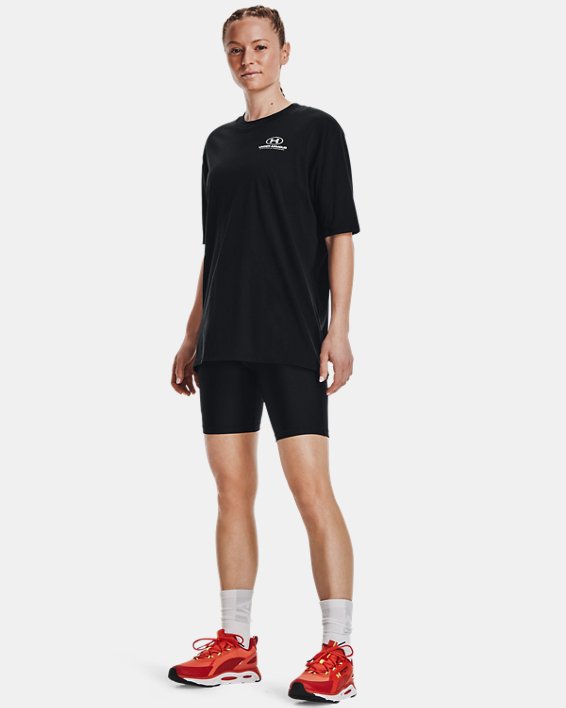 Under Armour UA Graphic Oversized Løbe T-shirt Dame Sort / Hvide | LVtvrc3OGTF