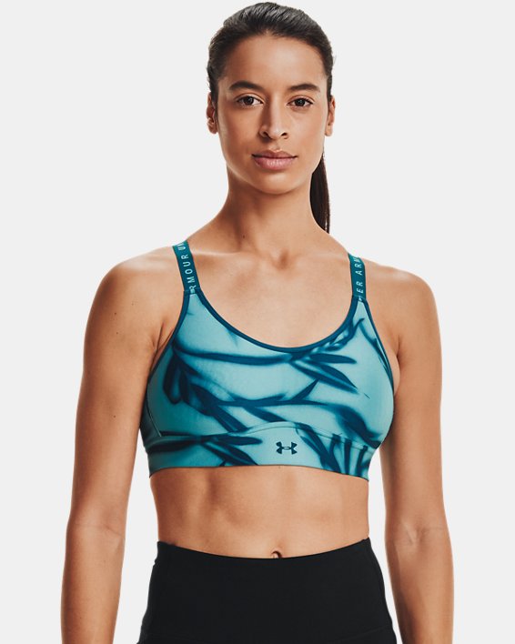Under Armour UA Infinity Mid Printed Sports Bh Dame Blå | ckexmTyDr7r