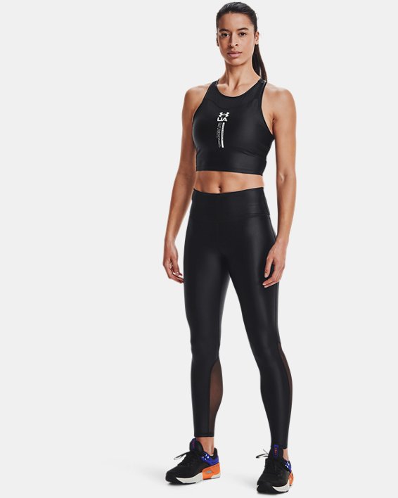 Under Armour UA Iso-Chill Crop Løbe T-shirt Dame Sort / Hvide | 4WJIfe8YozR