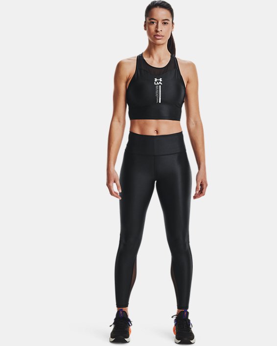 Under Armour UA Iso-Chill Full-Length Leggings Dame Sort / Hvide | QRl2cputZOX