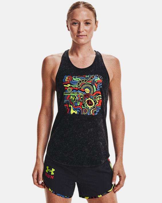 Under Armour UA Keep Run Weird Tank Top Dame Sort / Rød | BqI3GSCcJTP