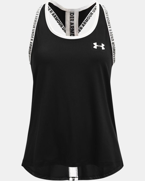 Under Armour UA Knockout Løbe Tank Top Pige Sort / Hvide | 8C7X46eDZYk