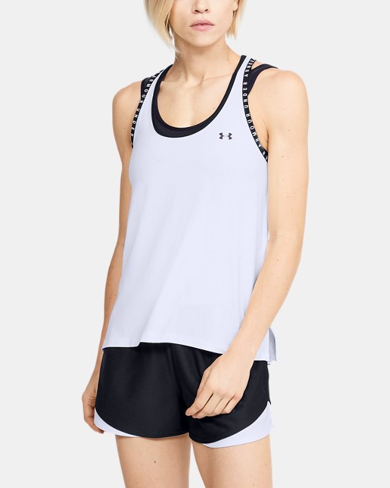 Under Armour UA Knockout Tank Top Dame Hvide / Sort | vOoJrQqgTBD