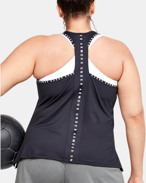 Under Armour UA Knockout Tank Top Dame Sort / Hvide | iKQH4ghbWVF