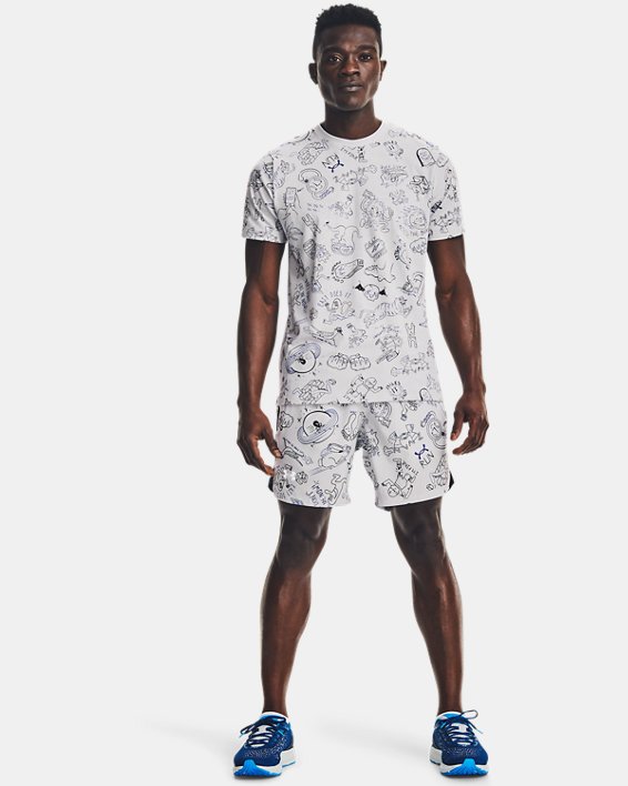 Under Armour UA Launch 7" Run Your Face Off Shorts Herre Grå / Hvide | d9xYNffFo62