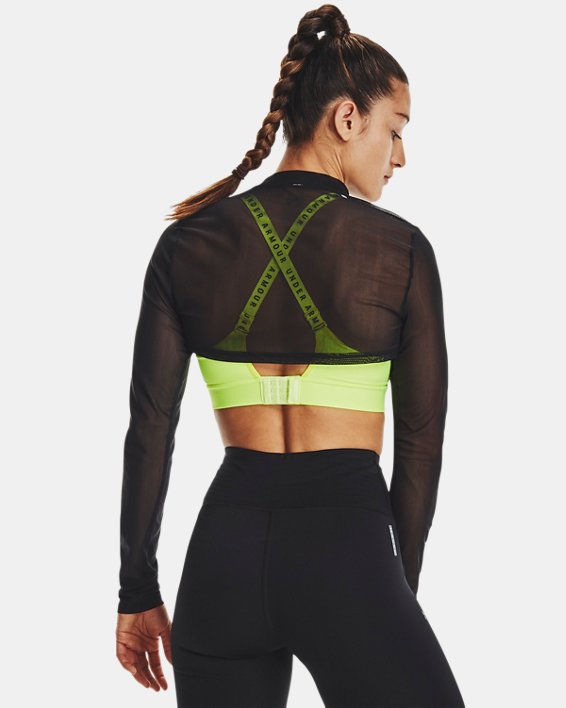 Under Armour UA Mesh Crop Mock Løbetøj Dame Sort | EorPxkzRddE