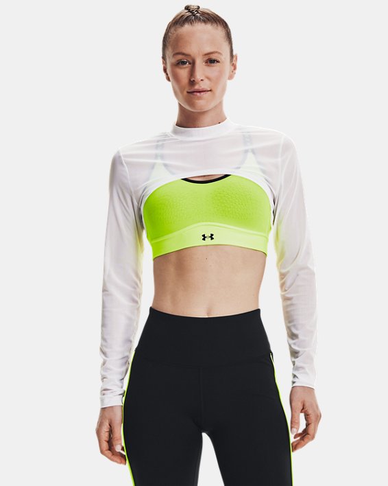 Under Armour UA Mesh Crop Mock Løbetøj Dame Hvide / Sort | KJxnt4sZRiu