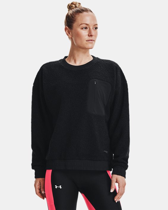 Under Armour UA Mission Crew Sweatshirt Dame Sort / Grå | Gvx2vePWXLJ