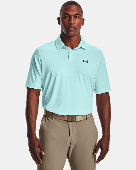 Under Armour UA Performance Stripe Polo Shirt Herre Turkis / Hvide | gyZJUxXMSdZ