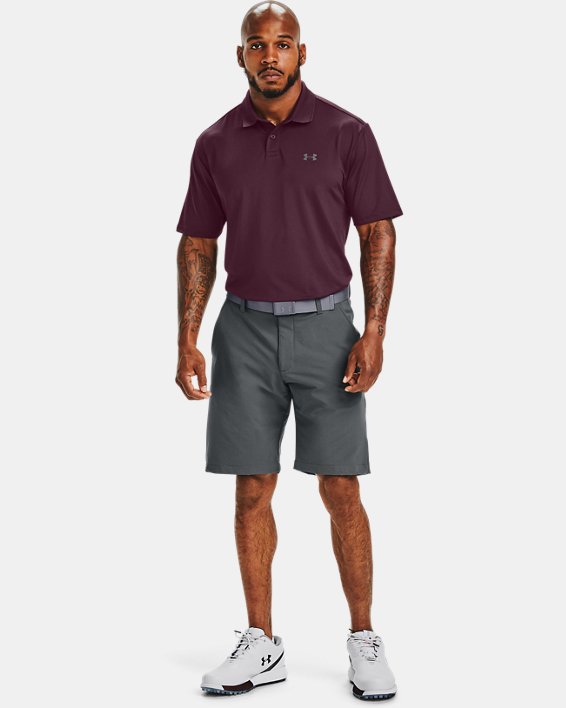 Under Armour UA Performance Textured Polo Shirt Herre Bordeaux / Grå | PZpYQzUzrM8