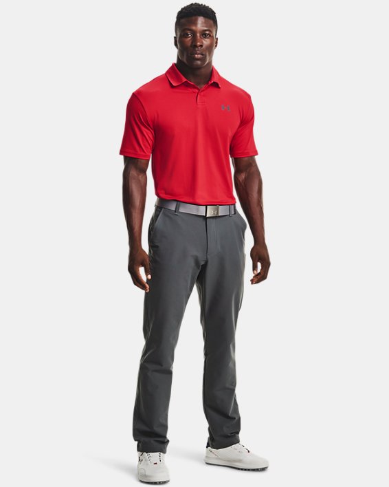 Under Armour UA Performance Textured Polo Shirt Herre Rød / Grå | lOFVL4o9twM
