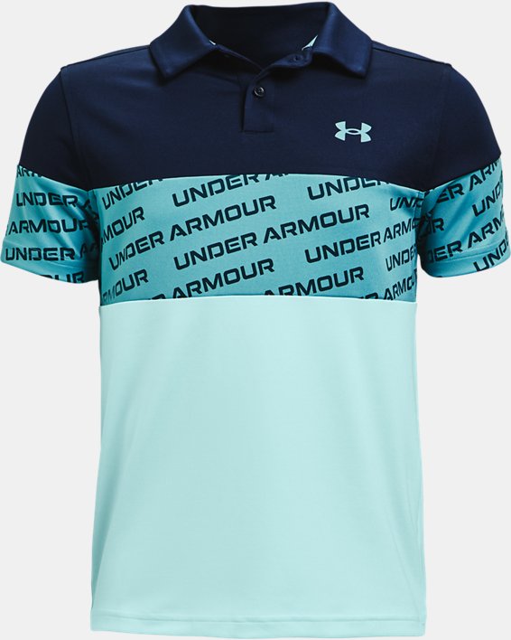 Under Armour UA Performance Wordmark Polo Shirt Drenge Turkis | cbZ4QwhslYd
