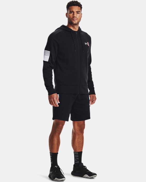 Under Armour UA Perimeter Fleece Shorts Herre Sort / Hvide | 7qKiC4jcWdm
