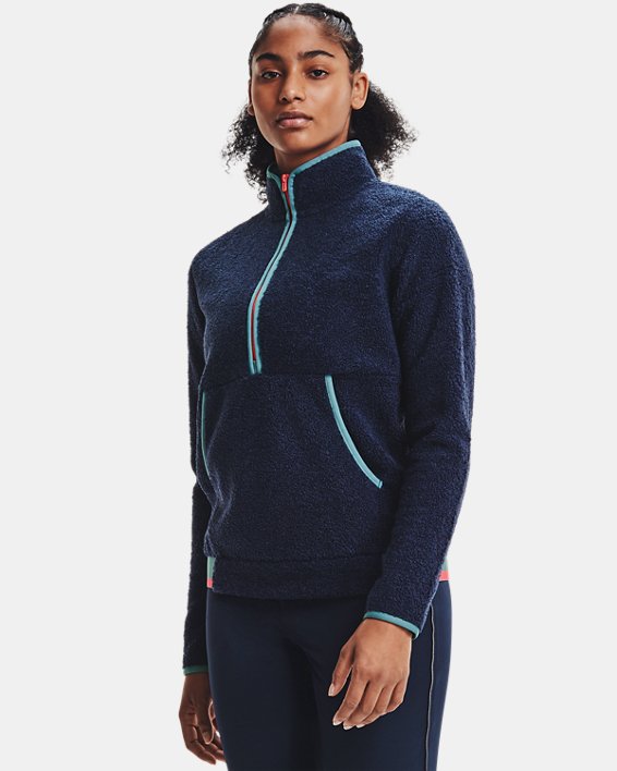 Under Armour UA Pile ½ Zip Sweatshirt Dame Mørkeblå / Blå | tXb6saPmYJn