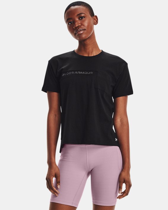 Under Armour UA Pocket Mesh Graphic Løbetøj Dame Sort / Hvide | GJmtluwaI4O
