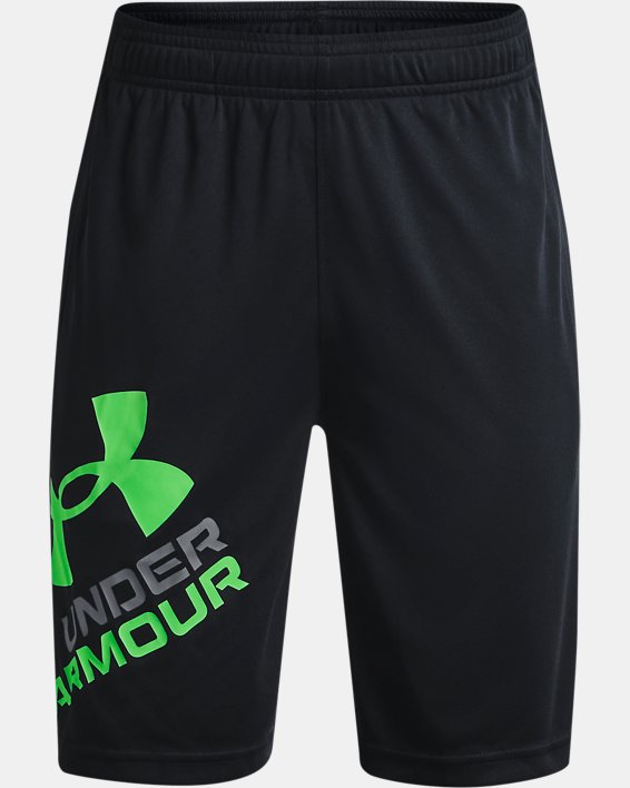 Under Armour UA Prototype 2.0 Logo Shorts Drenge Sort / Grøn | OtinMTezsge