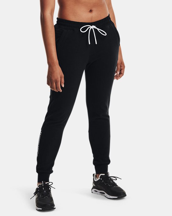 Under Armour UA RUSH™ Fleece Bukser Dame Sort / Hvide | QmlfTndmtkQ