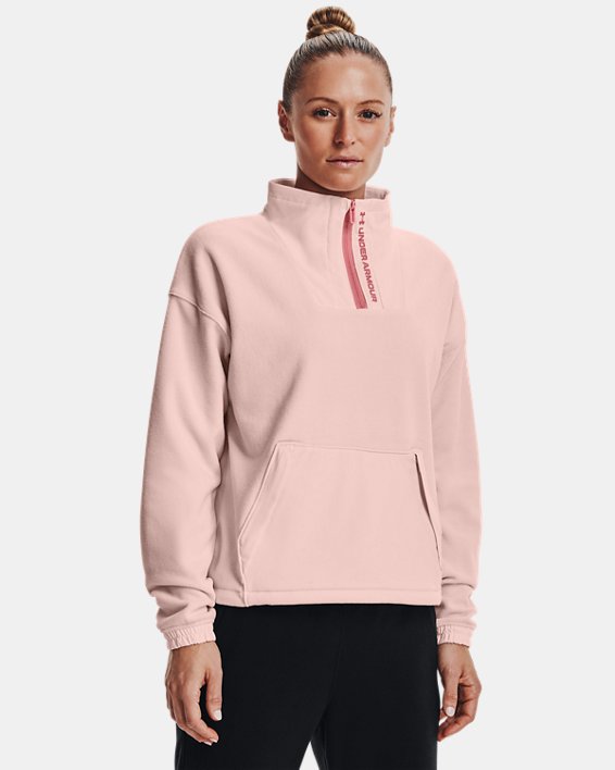 Under Armour UA RUSH™ Fleece ½ Zip Hættetrøje Dame Lyserød / Lyserød | Wuo9VNedaTr
