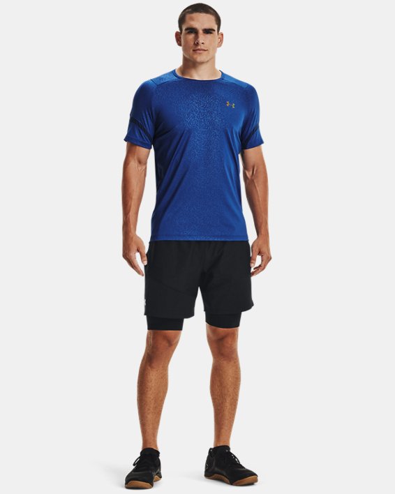 Under Armour UA RUSH™ HeatGear® 2.0 Emboss Løbetøj Herre Blå / Sort | VzXstZr93aZ